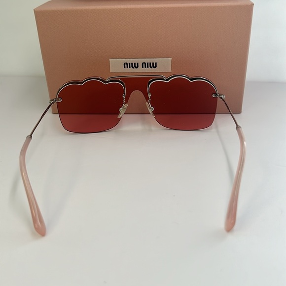 💯- New Authentic MIU MIU MU55 US 1BC177 60MM Cloud Aviator Sunglasses - Picture 11 of 16